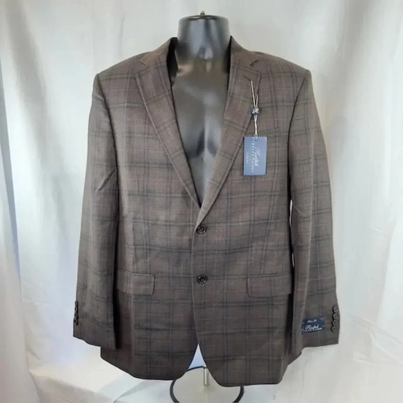 Ralph by Ralph Lauren Other - NWT Ralph Ralph Lauren Wool Blazer Notch Lapel Plaid Light Brown Green Mens 42R